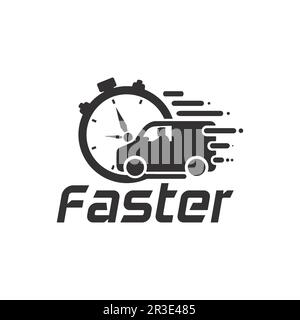 Faster Logo Template vector icon illustration design Stock Vector