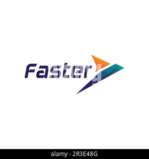 Faster Logo Template vector icon illustration design Stock Vector