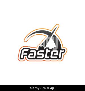 Faster Logo Template vector icon illustration design Stock Vector