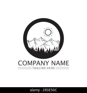 Mountain icon Logo Template Vector illustration design Outdoor Adventure and Expedition Design Logo Stock Vector