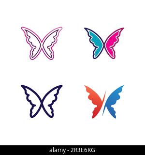 Vector Butterfly conceptual simple, colorful icon. Logo. Vector illustration Stock Vector