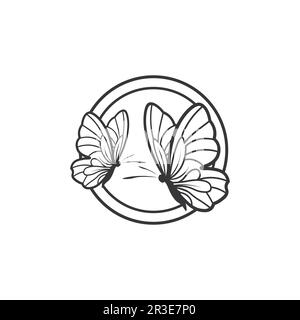 Vector Butterfly conceptual simple, colorful icon. Logo. Vector illustration Stock Vector