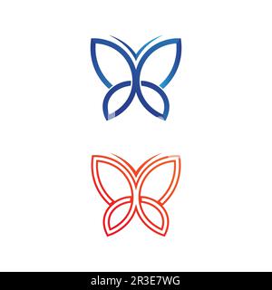 Vector Butterfly conceptual simple, colorful icon. Logo. Vector illustration Stock Vector