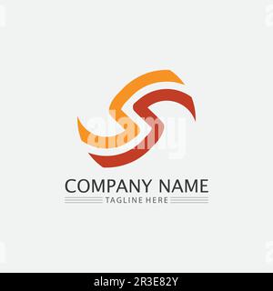 S font and letter logo Business corporate S letter logo design vector Stock Vector