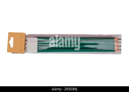 graphic pencils for school on a white background Stock Photo