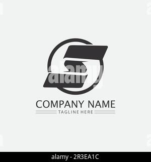 S font and letter Business corporate S letter logo design vector Stock Vector