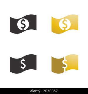 money icon and logo design vector illustration Stock Vector