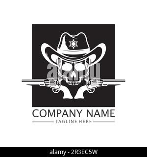 cowboy hat logo images icon vector and design template Stock Vector