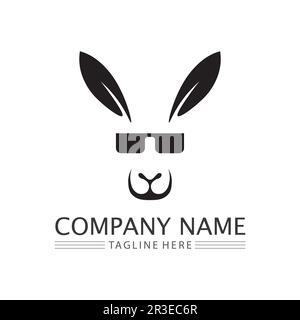 kangaroo animal logo and design vector illustrtion Stock Vector