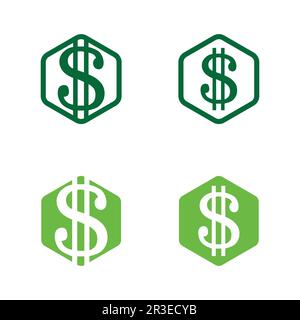 money icon and logo design vector illustration Stock Vector