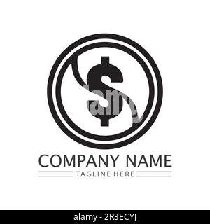 money icon and logo design vector illustration Stock Vector