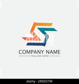 S font and letter logo Business corporate S letter logo design vector Stock Vector