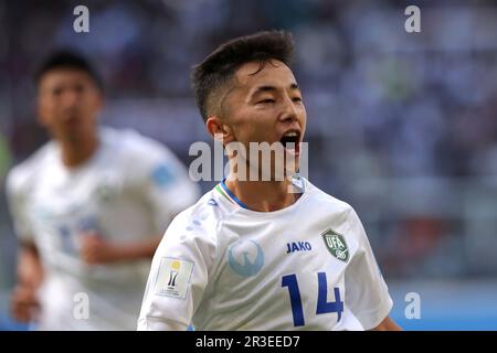 Uzbekistan s Abbosbek Fayzullaev Celebrates After Scoring Against New uzbekistan-s-abbosbek-fayzullaev-celebrates-after-scoring-against-new
