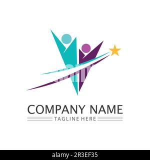 People Icon work group Vector  logo illustration design Stock Vector