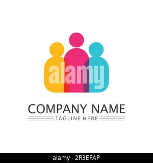 People Icon work group Vector  logo illustration design Stock Vector