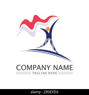 People Icon work group Vector  logo illustration design Stock Vector