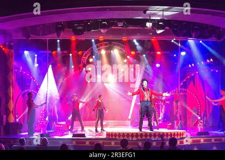 Showtime on P&O Arcadia Cruise Ship, North Sea, Europe Stock Photo