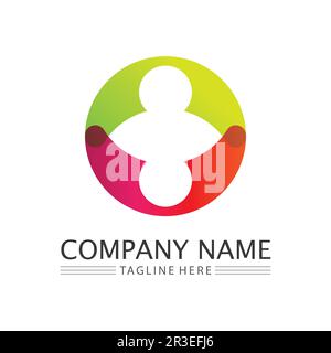 People Icon work group Vector  logo illustration design Stock Vector