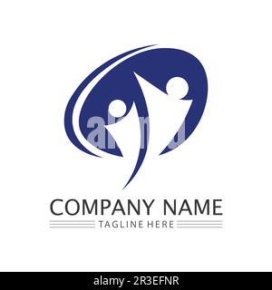 People Icon work group Vector  logo illustration design Stock Vector