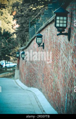 Old steel lantern Stock Photo