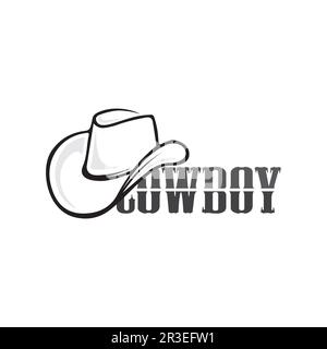 cowboy hat logo images icon vector and design template Stock Vector