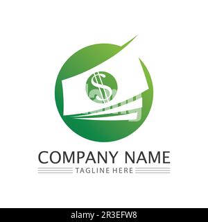 money icon and logo design vector illustration Stock Vector