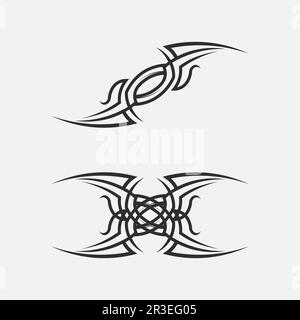 tribal, classic , black, ethnic tattoo icon vector illustration design logo Stock Vector