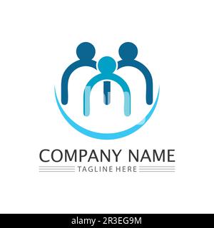 People Icon work group Vector  logo illustration design Stock Vector