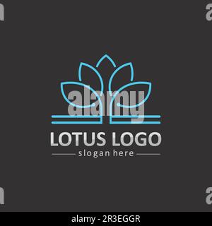 Beauty Vector lotus flowers design logo Template icon Stock Vector