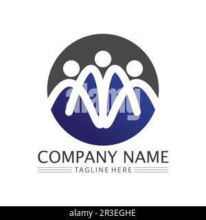 People Icon work group Vector  logo illustration design Stock Vector