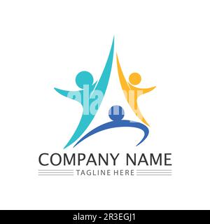 People Icon work group Vector  logo illustration design Stock Vector