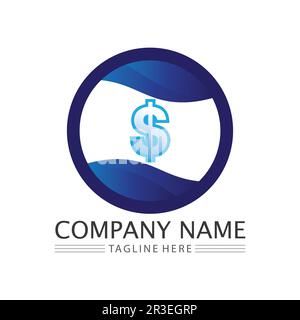 money icon and logo design vector illustration Stock Vector