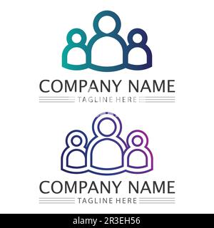 People Icon work group Vector  logo illustration design Stock Vector