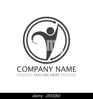People Icon work group Vector  logo illustration design Stock Vector
