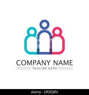 People Icon work group Vector  logo illustration design Stock Vector