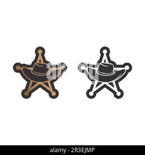 cowboy hat logo images icon vector and design template Stock Vector