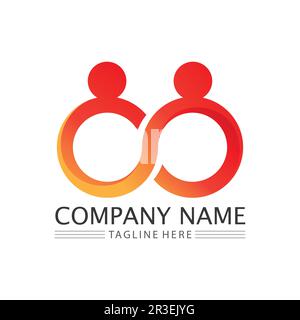 People Icon work group Vector  logo illustration design Stock Vector