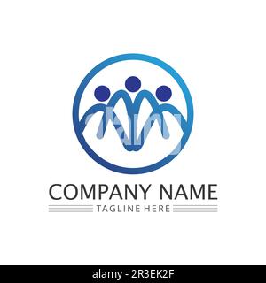 People Icon work group Vector  logo illustration design Stock Vector