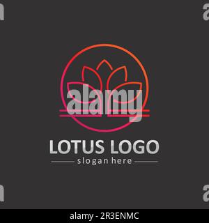 Beauty Vector lotus flowers design logo Template icon Stock Vector