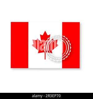 Set of various Made in Canada labels isolated on white background, vector illustration. Stock Vector