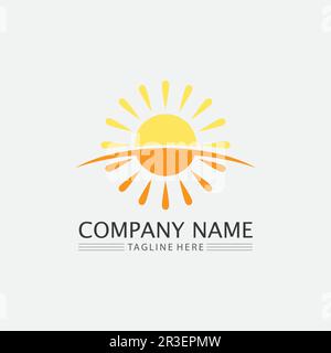 Sun and summer Vector illustration Icon Logo Template design Stock Vector