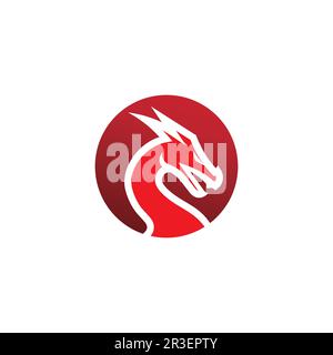 Dragon design logo vector icon illustration design logo template fantasy animals Stock Vector