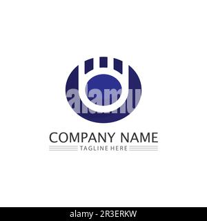 O letter and O font  logo Business Technology circle logo and symbols Vector Design Graphic Stock Vector