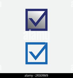 Checklist check mark logo vector or icon. Tick symbol in green color illustration. Accept okey symbol for approvement or cheklist design Stock Vector