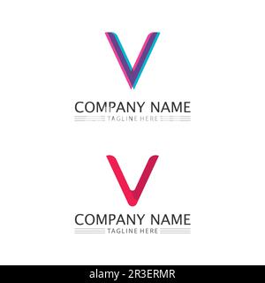 V Letter and checklist  Logo Template vector icon illustration Stock Vector