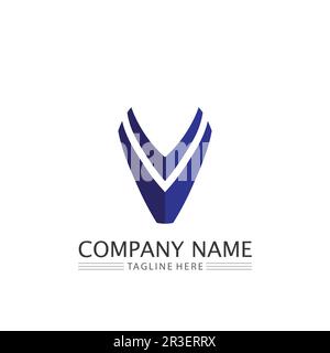V Letter Logo and checklist Template vector icon illustration Stock Vector