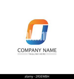 O letter and O font  logo Business Technology circle logo and symbols Vector Design Graphic Stock Vector