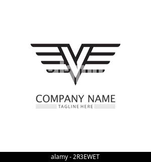 V Letter Lightning Logo Template vector icon illustration design Stock Vector