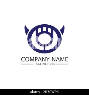 O letter and O font  logo Business Technology circle logo and symbols Vector Design Graphic Stock Vector