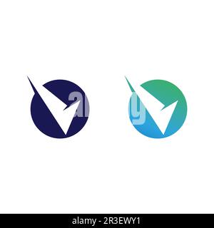 V Letter and checklist  Logo Template vector icon illustration Stock Vector